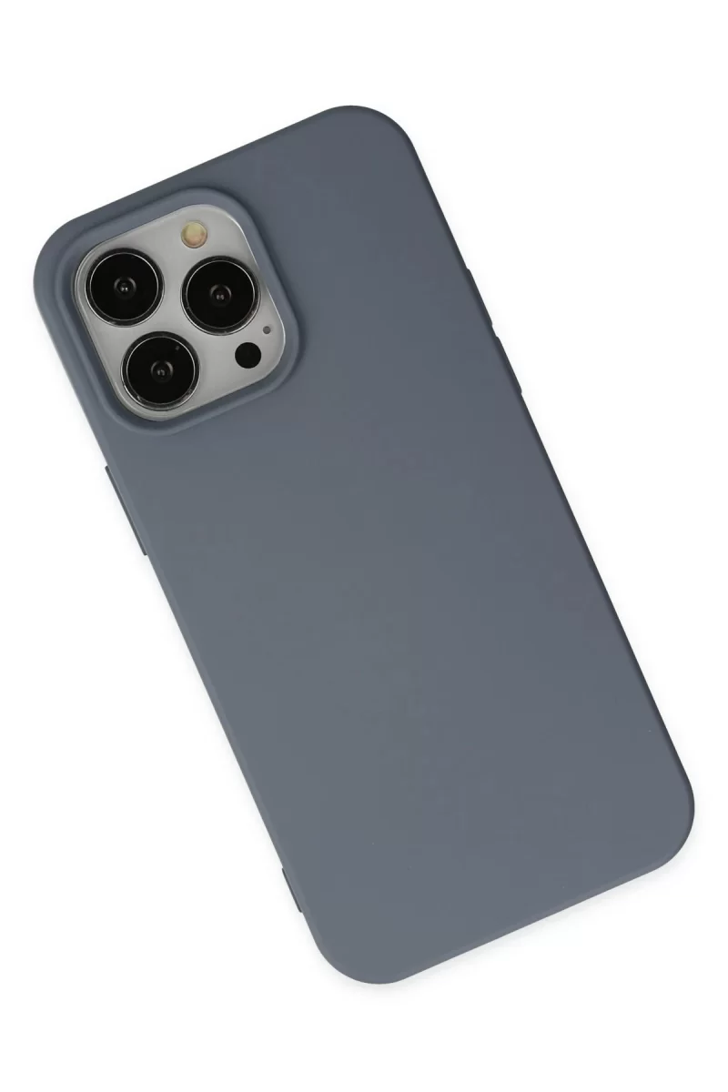 Newface Apple iPhone 15 Pro Max Kılıf Nano içi Kadife Silikon - Gri