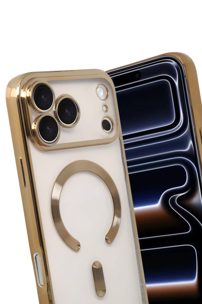 Newface Apple iPhone 17 Pro Max Kross Magneticsafe Kapak - Gold