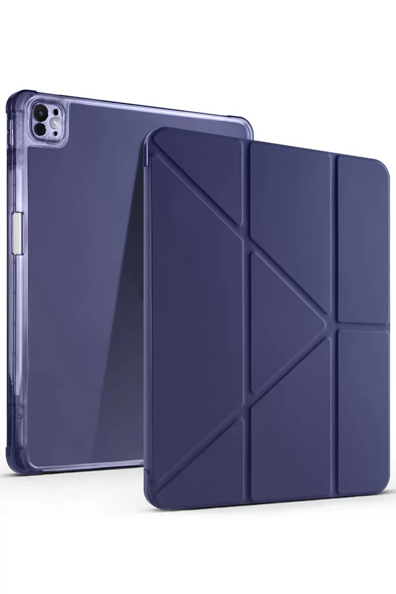 Newface Apple iPad Air 13 (2024) Kılıf Kalemlikli Mars Tablet Kılıfı - Lacivert