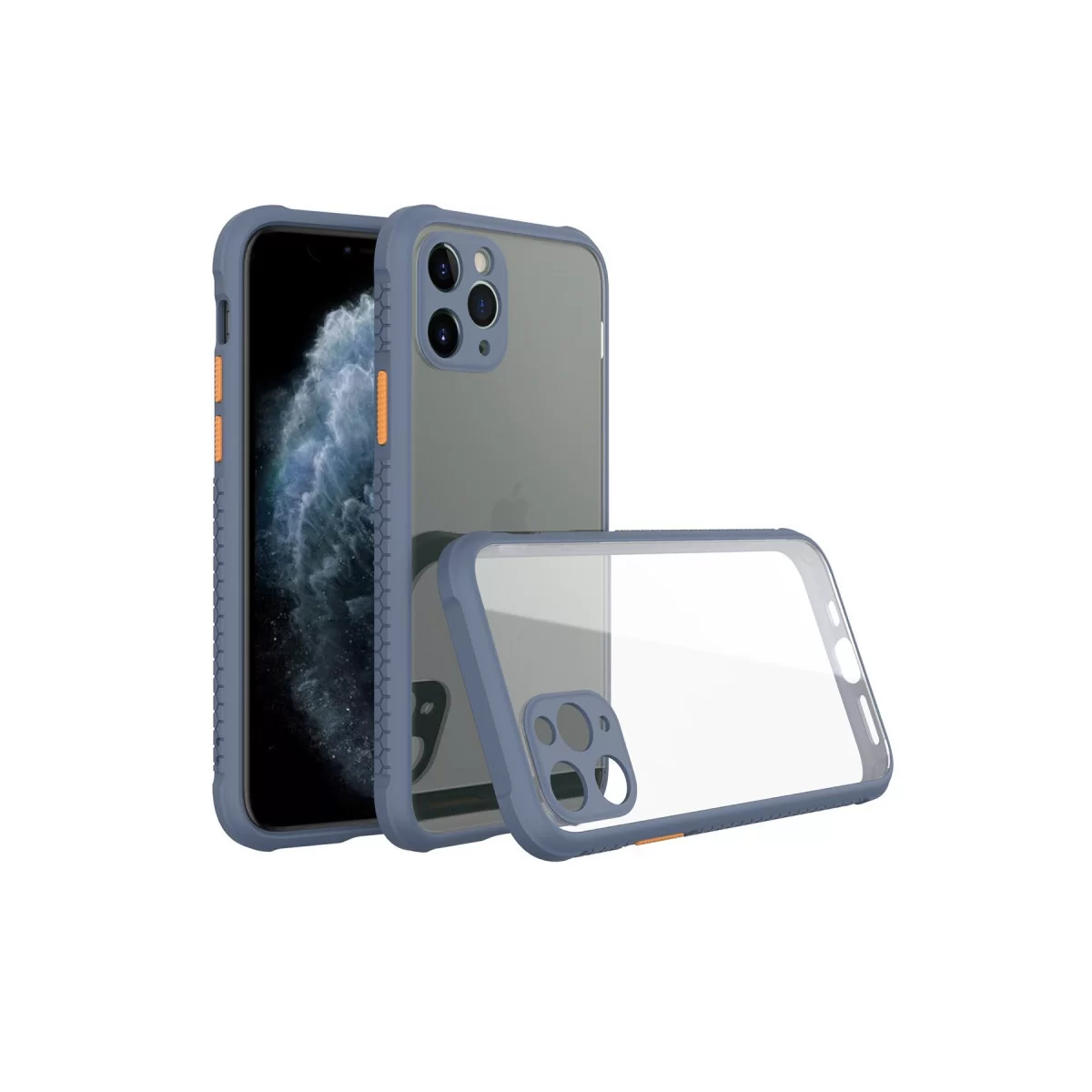 Newface Apple iPhone 11 Pro Max Kılıf Miami Şeffaf Silikon - Gri