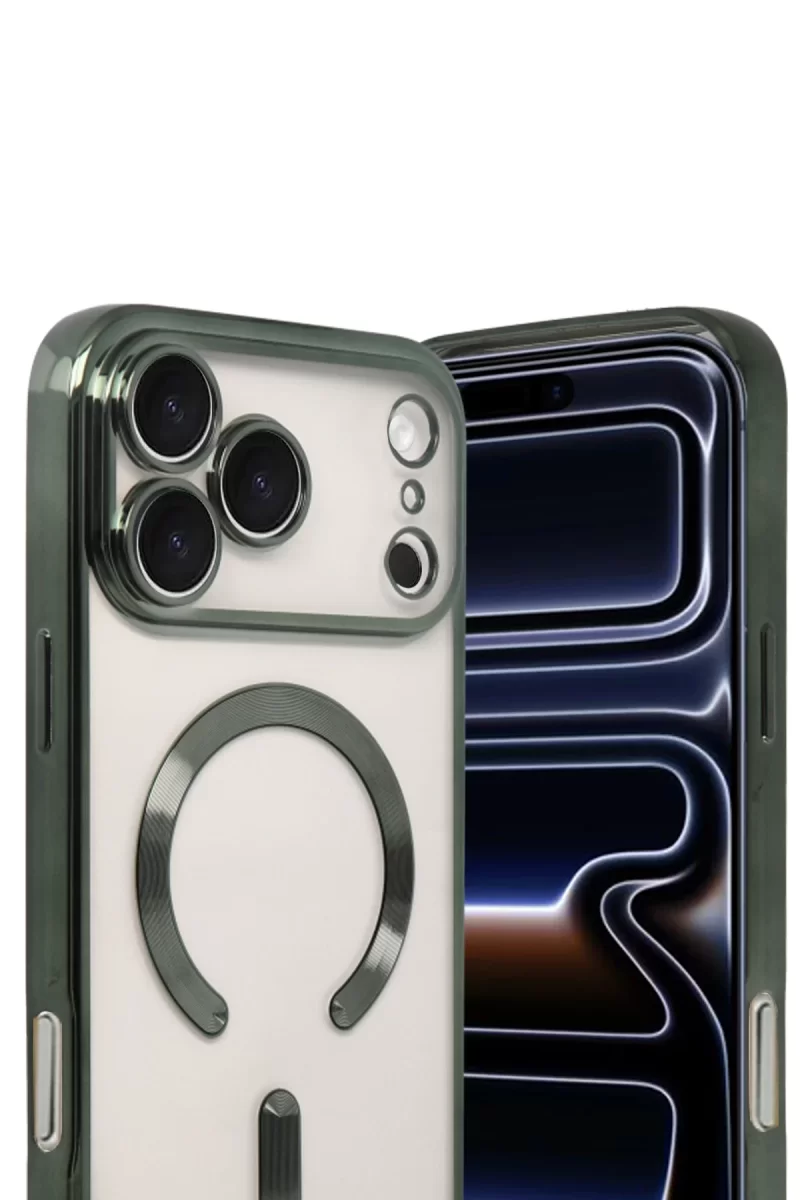 Newface Apple iPhone 17 Pro Max Kross Magneticsafe Kapak - Koyu Yeşil