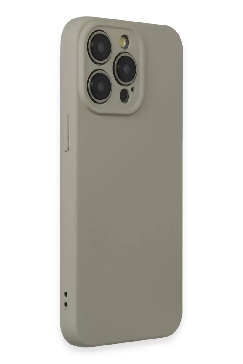 Newface Apple iPhone 15 Pro Max Kılıf Nano içi Kadife Silikon - Beyaz Titanyum