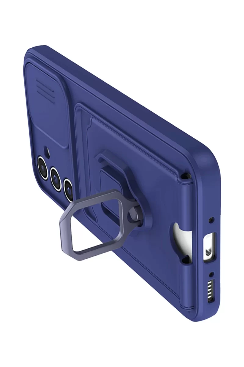 Newface Samsung Galaxy A36 Kılıf Zuma Kartvizitli Yüzüklü Silikon - Lacivert