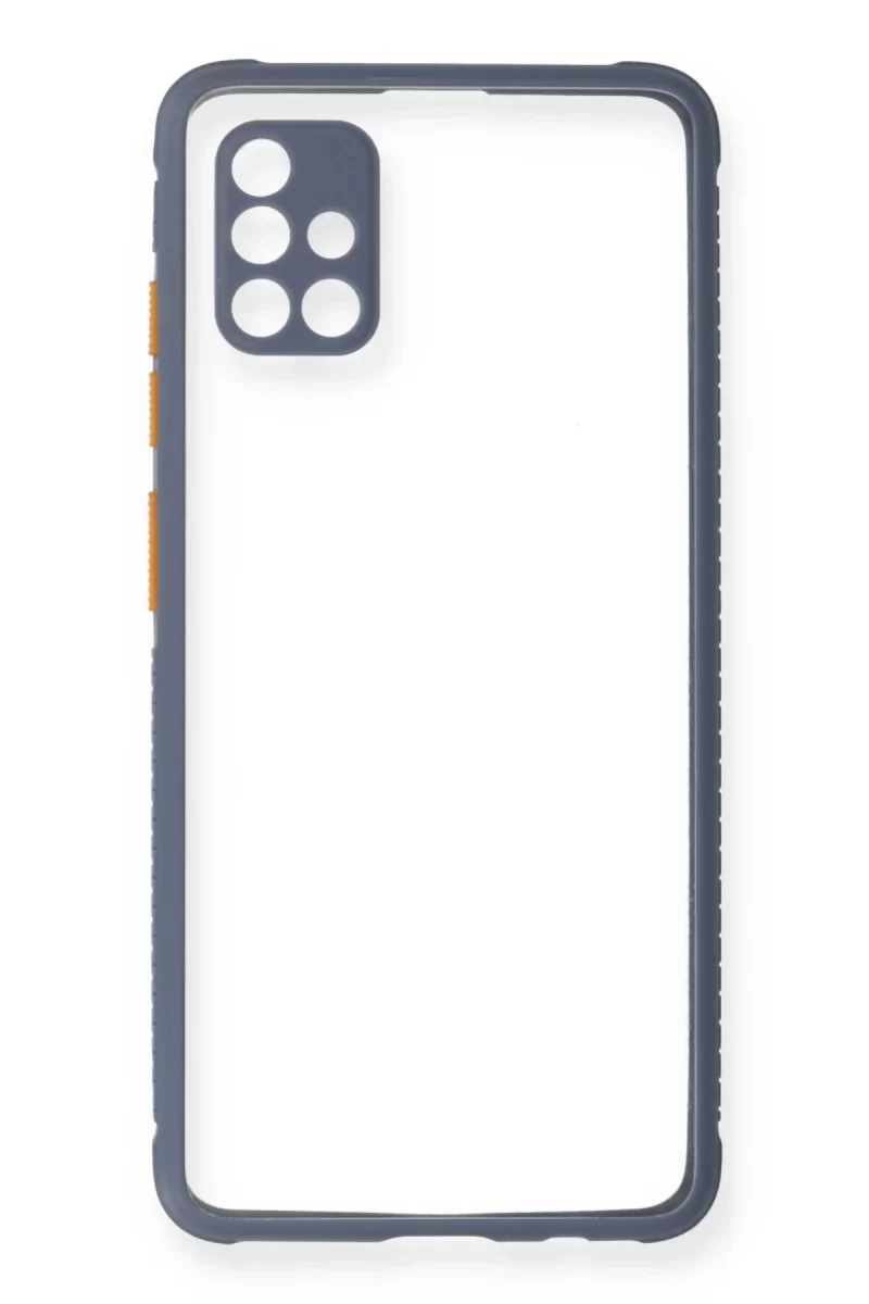 Newface Samsung Galaxy A71 Kılıf Miami Şeffaf Silikon - Gri