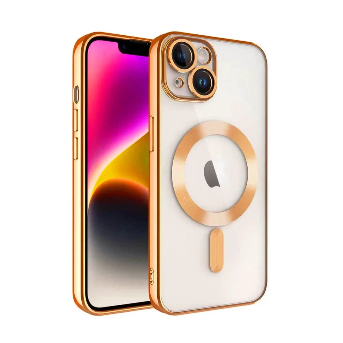 Newface Apple iPhone 13 Kılıf Kross Magneticsafe Kapak - Turuncu