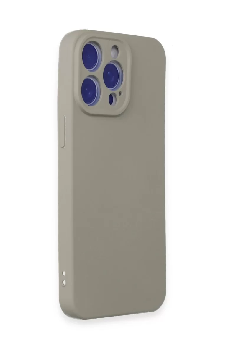 Newface Apple iPhone 15 Pro Max Kılıf Nano içi Kadife Silikon - Titan Gri