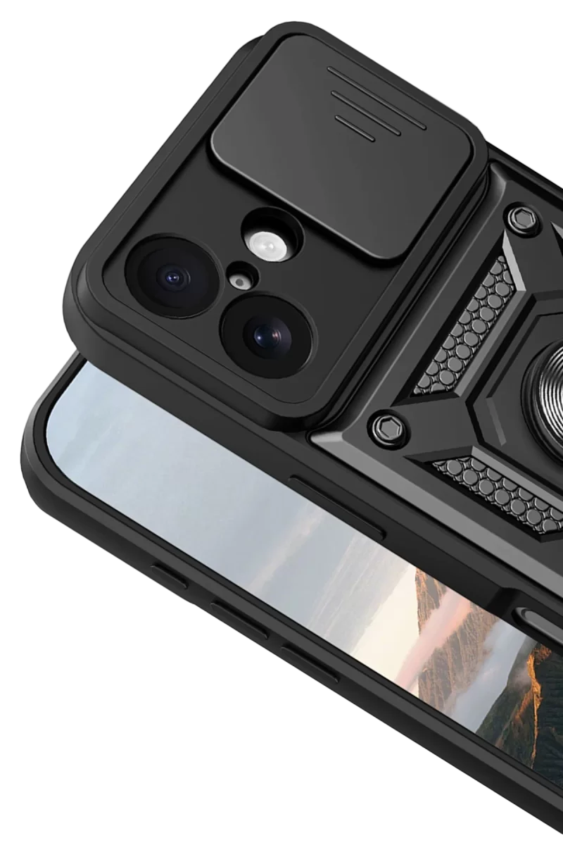Newface Apple iPhone 17 Pars Lens Yüzüklü Silikon - Siyah