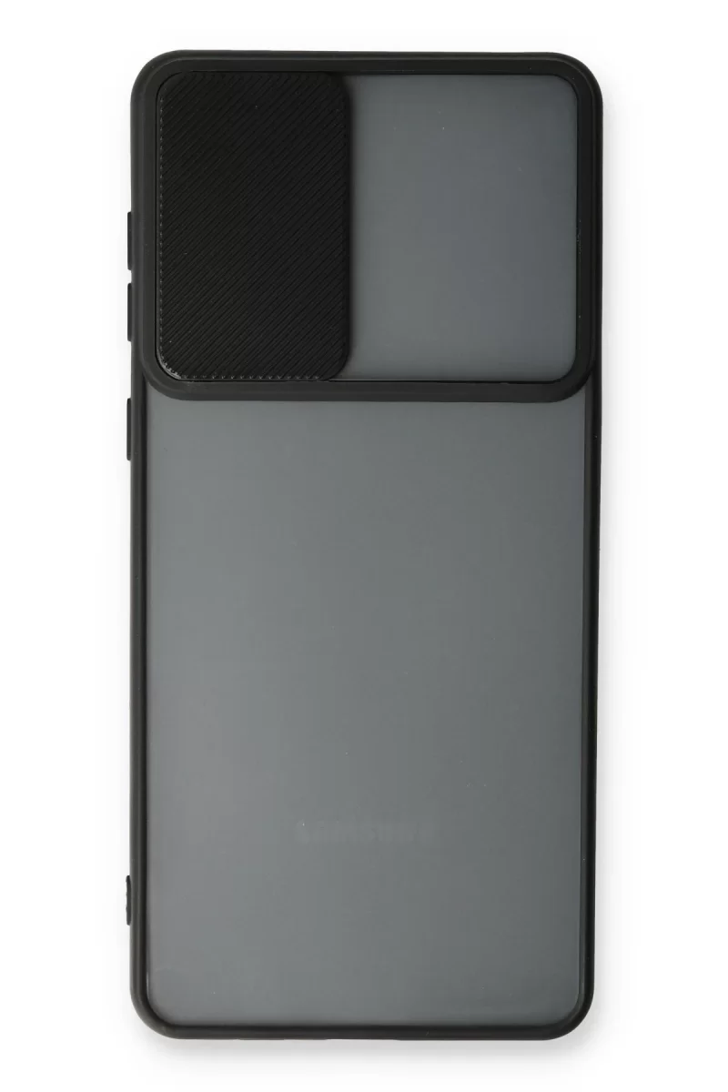 Newface Samsung Galaxy A73 5G Kılıf Palm Buzlu Kamera Sürgülü Silikon - Siyah