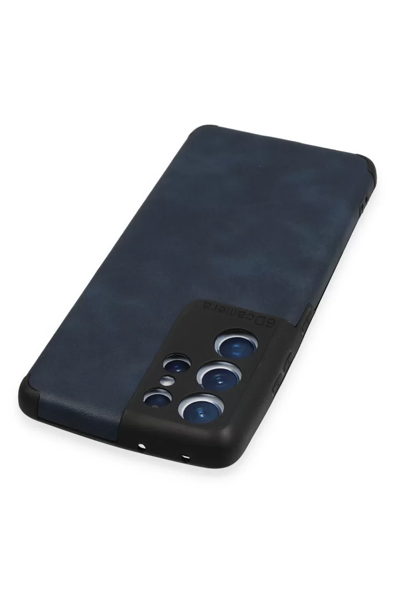 Newface Samsung Galaxy S21 Ultra Kılıf Loop Deri Silikon - Lacivert