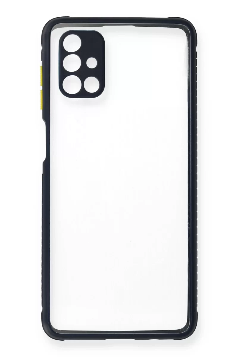 Newface Samsung Galaxy M51 Kılıf Miami Şeffaf Silikon - Lacivert
