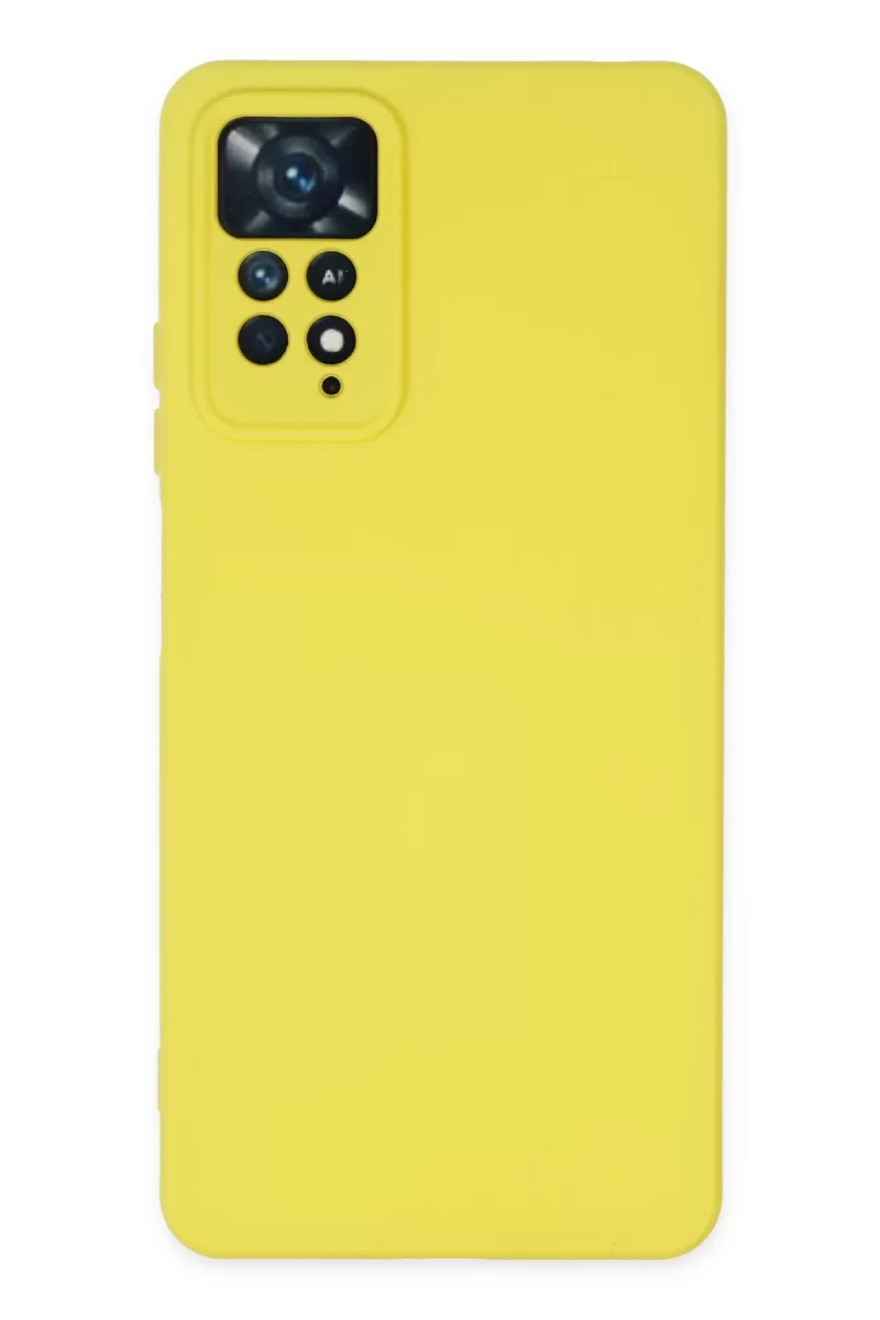 Newface Xiaomi Redmi Note 11 Pro Kılıf Nano içi Kadife Silikon - Sarı