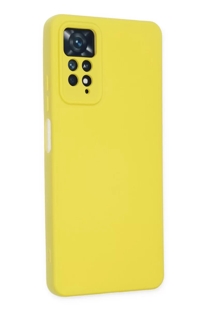 Newface Xiaomi Redmi Note 11 Pro Kılıf Nano içi Kadife Silikon - Sarı