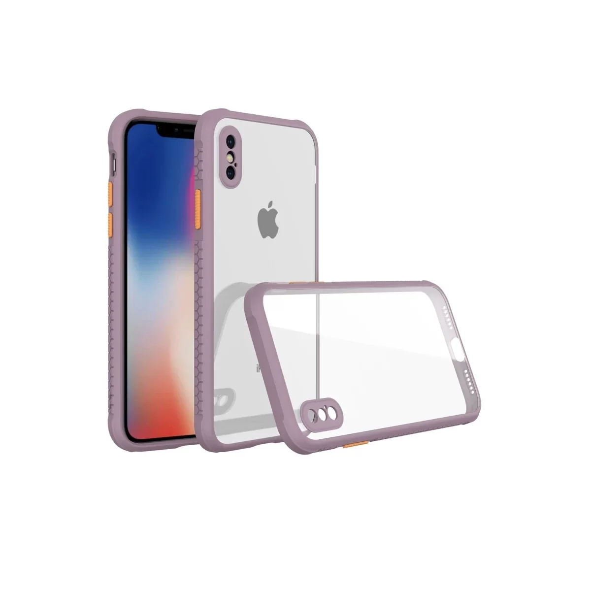 Newface Apple iPhone XS Max Kılıf Miami Şeffaf Silikon - Açık Mor