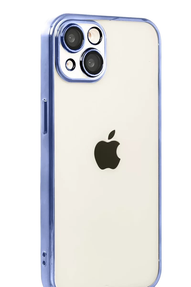 Newface Apple iPhone 15 Razer Lensli Silikon - Açık Mavi