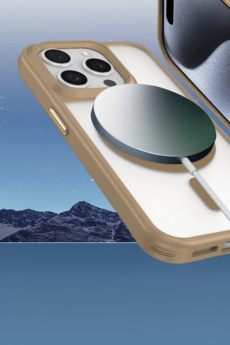 Newface Apple iPhone 16 Pro Max Kılıf Enka Magsafe Silikon Kılıf - Titan Gri
