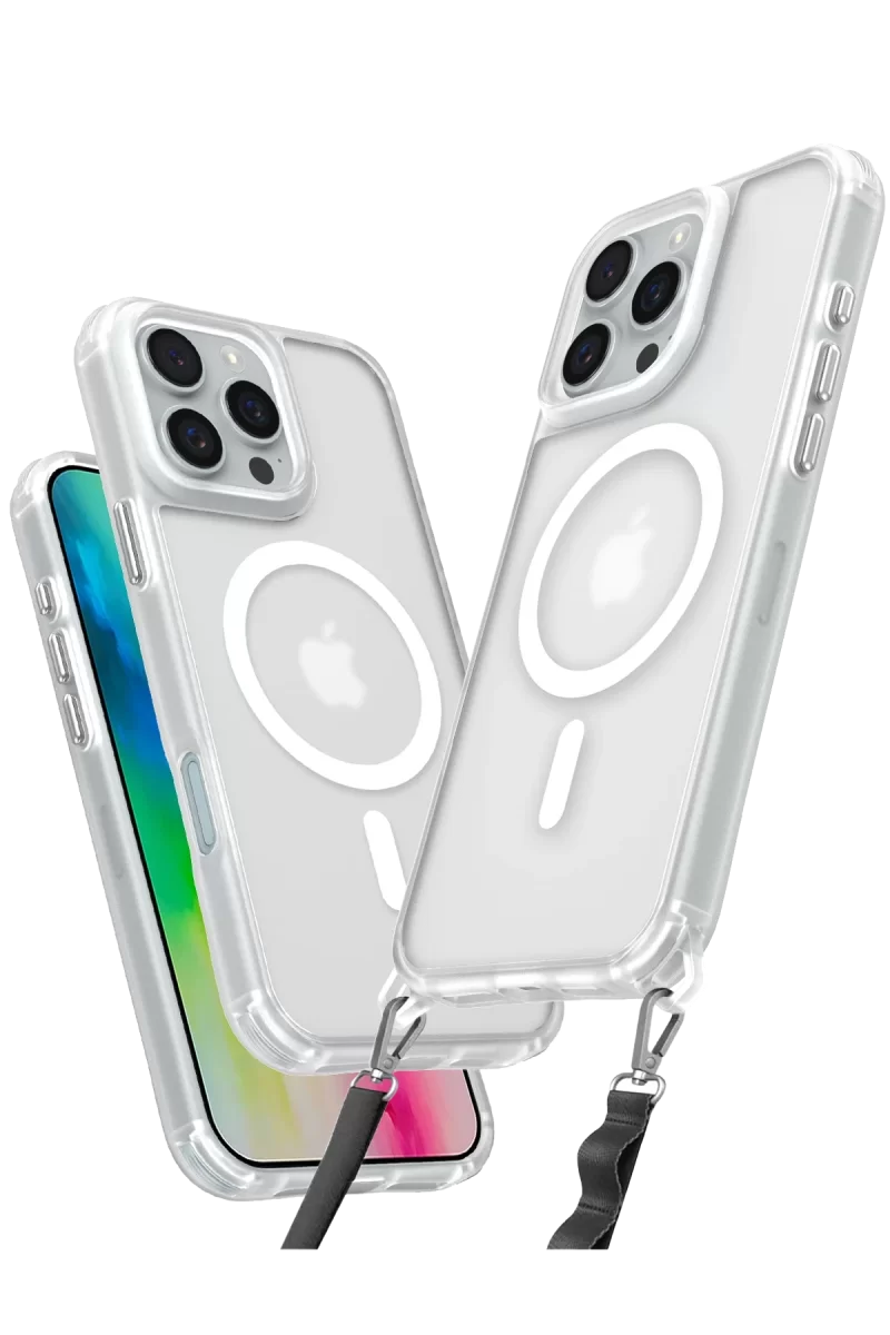 Newface Apple iPhone 16 Pro Max Kılıf Enka Magsafe Silikon Kılıf - Şeffaf