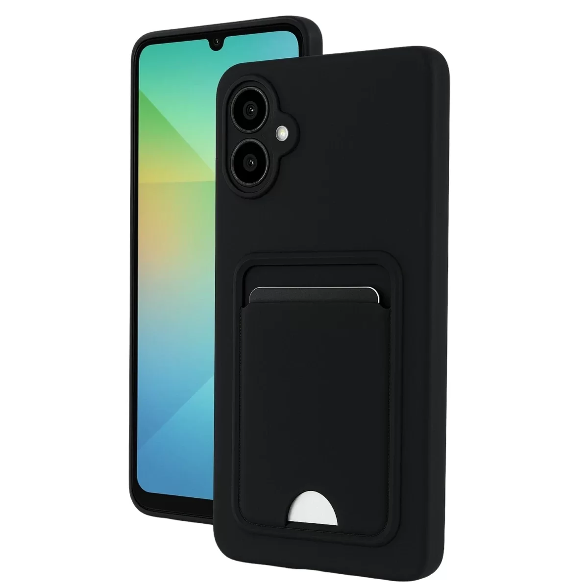 Newface Samsung Galaxy A06 Kılıf Kelvin Kartvizitli Silikon - Siyah