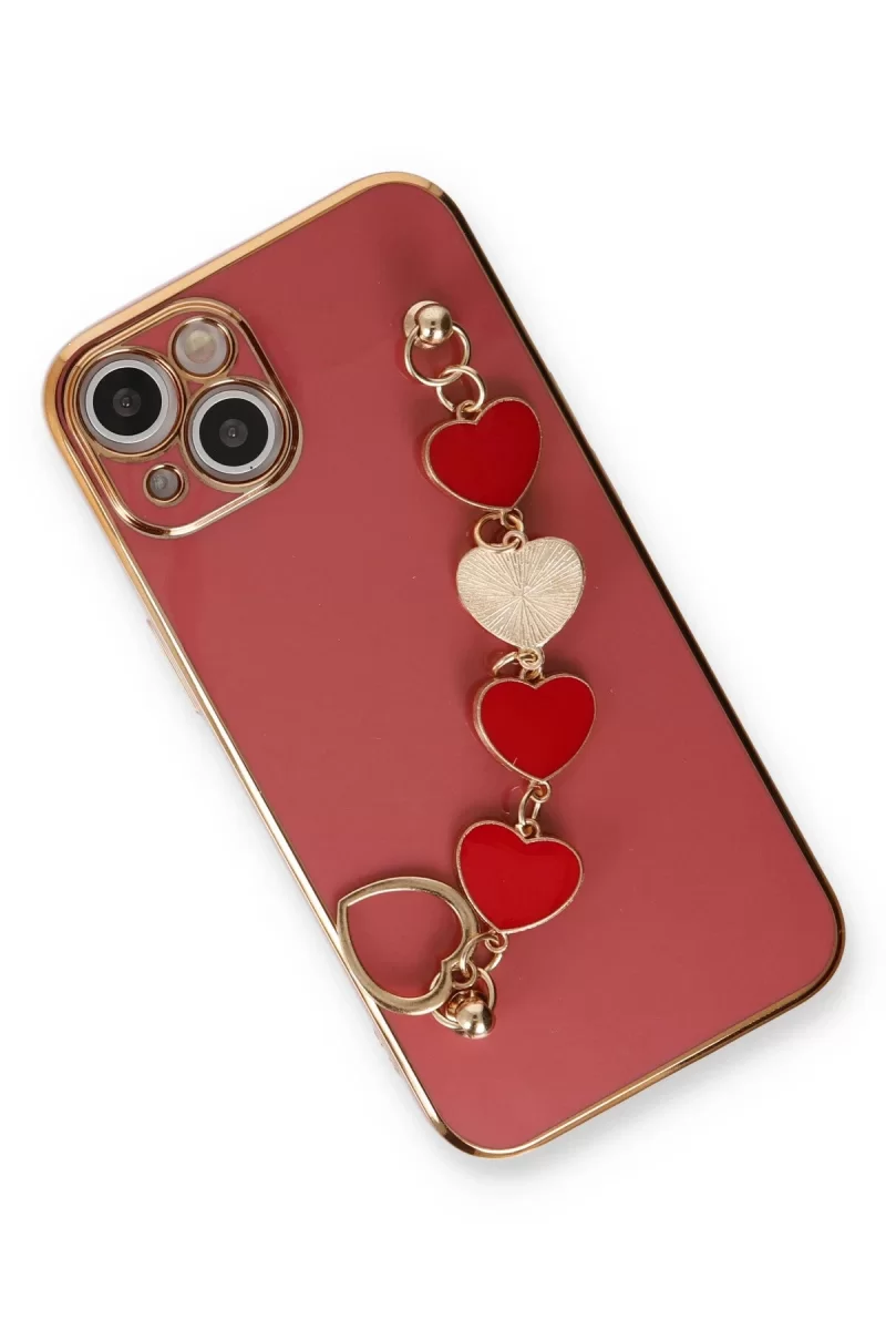 Newface Apple iPhone 14 Plus Kılıf Esila Silikon - Kırmızı