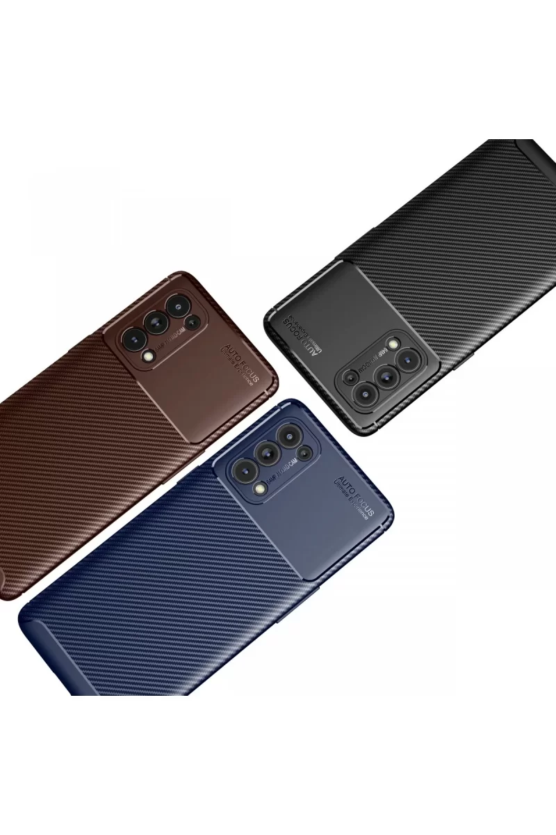 Newface Oppo Reno 5 Pro Kılıf Auto Focus Karbon Kapak - Siyah