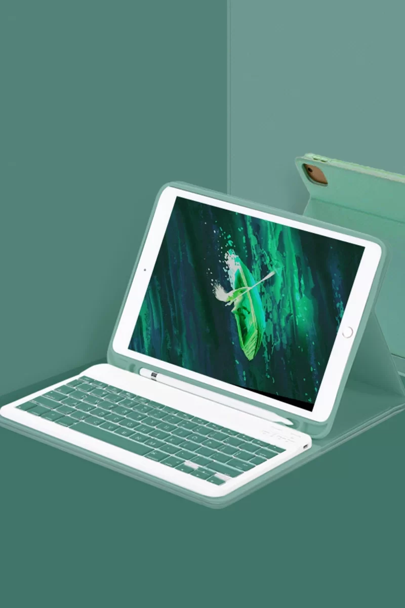 Newface Apple iPad Pro 12.9 (2024) Kılıf KC01 Smart Klavyeli Tablet Kılıfı - Koyu Yeşil