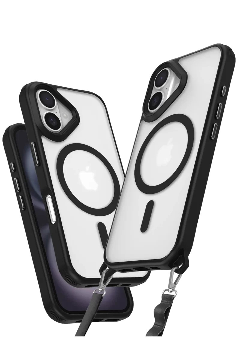 Newface Apple iPhone 16 Kılıf Enka Magsafe Silikon Kılıf - Siyah