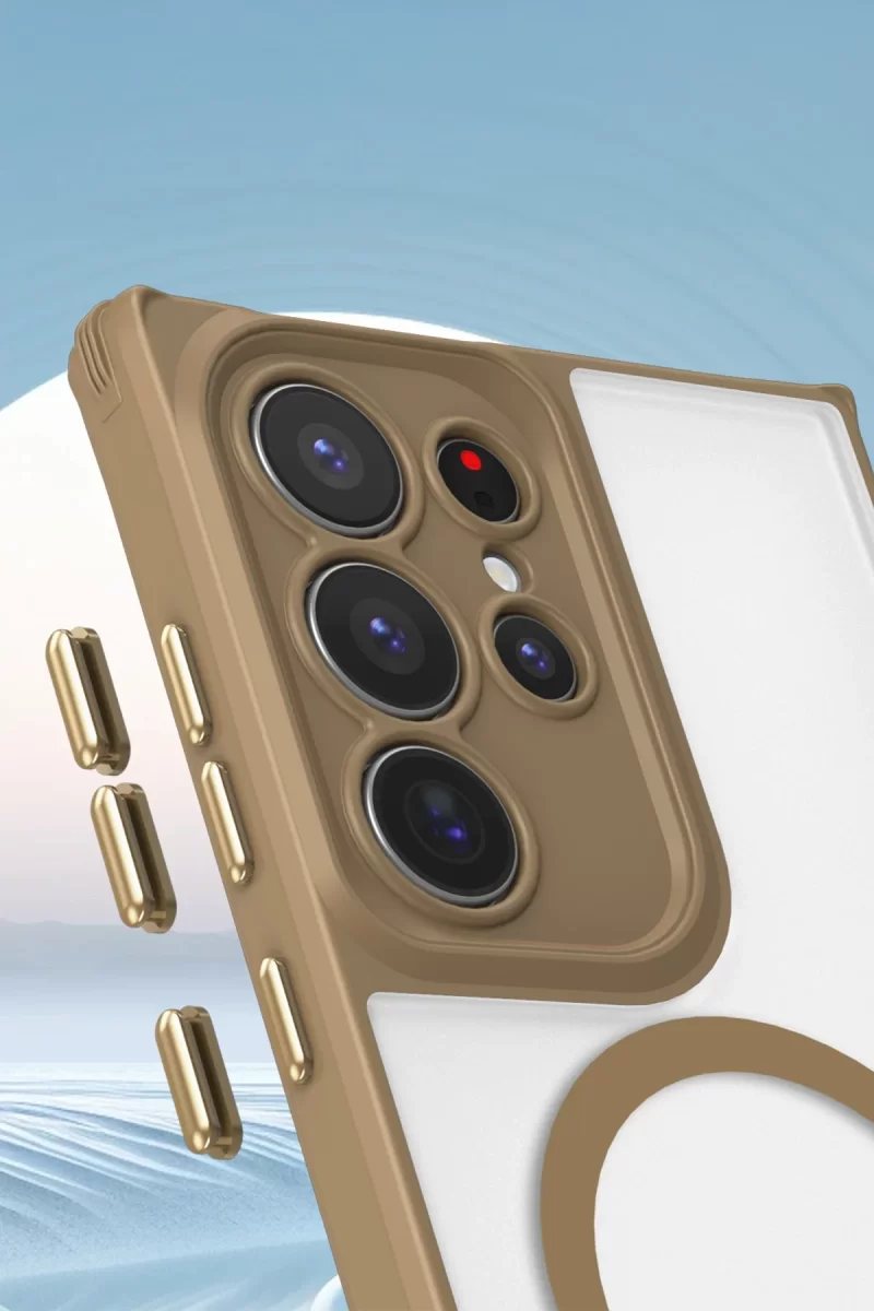 Newface Samsung Galaxy S24 Ultra Kılıf Enka Magsafe Silikon Kılıf - Desert