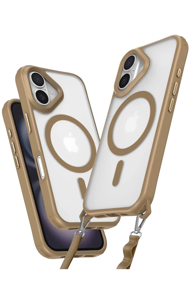 Newface Apple iPhone 16 Kılıf Enka Magsafe Silikon Kılıf - Desert