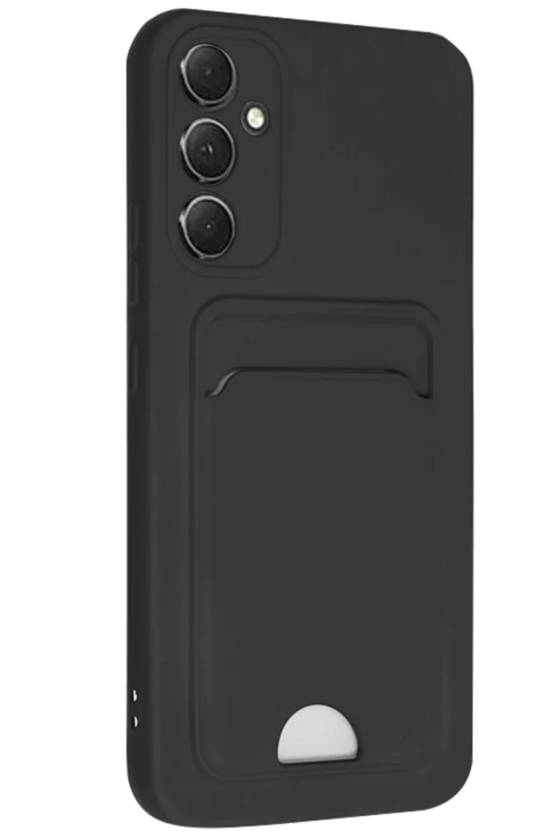 Newface Samsung Galaxy A16 5G Kılıf Kelvin Kartvizitli Silikon - Siyah