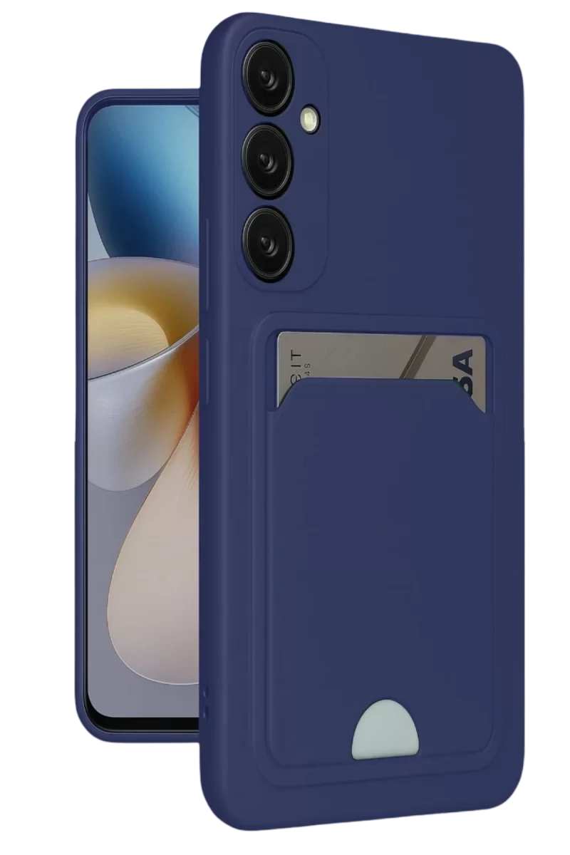 Newface Samsung Galaxy A16 5G Kılıf Kelvin Kartvizitli Silikon - Lacivert