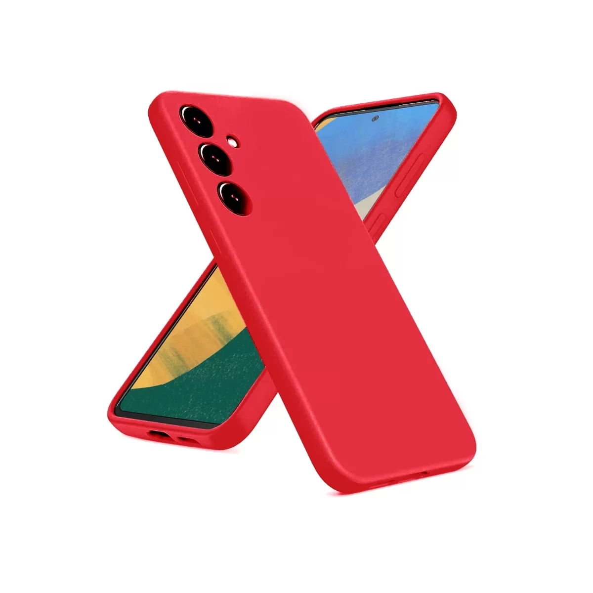 Newface Samsung Galaxy A36 Kılıf Nano içi Kadife Silikon - Kırmızı