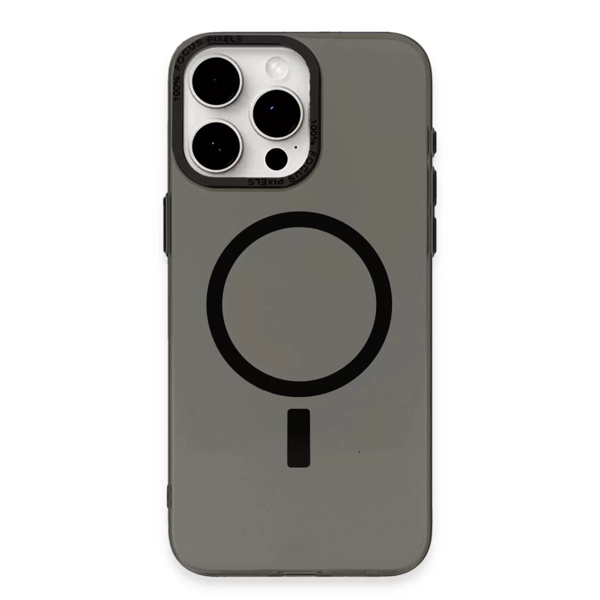 Newface Apple iPhone 15 Pro Kılıf Anka PC Magneticsafe Sert Metal Kapak - Siyah