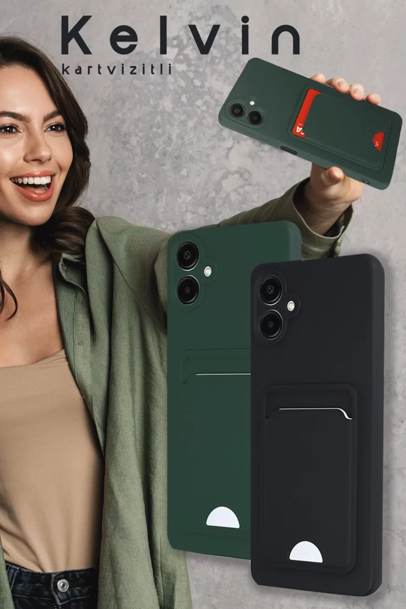 Newface Samsung Galaxy A16 5G Kılıf Kelvin Kartvizitli Silikon - Kırmızı
