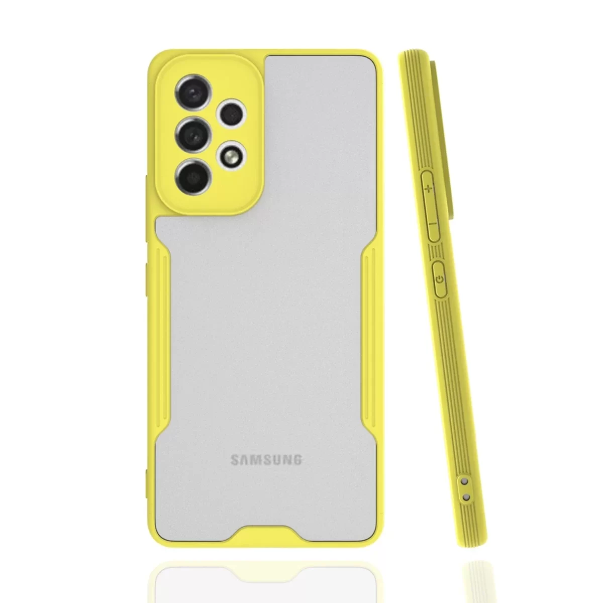 Newface Samsung Galaxy A53 5G Kılıf Platin Silikon - Sarı
