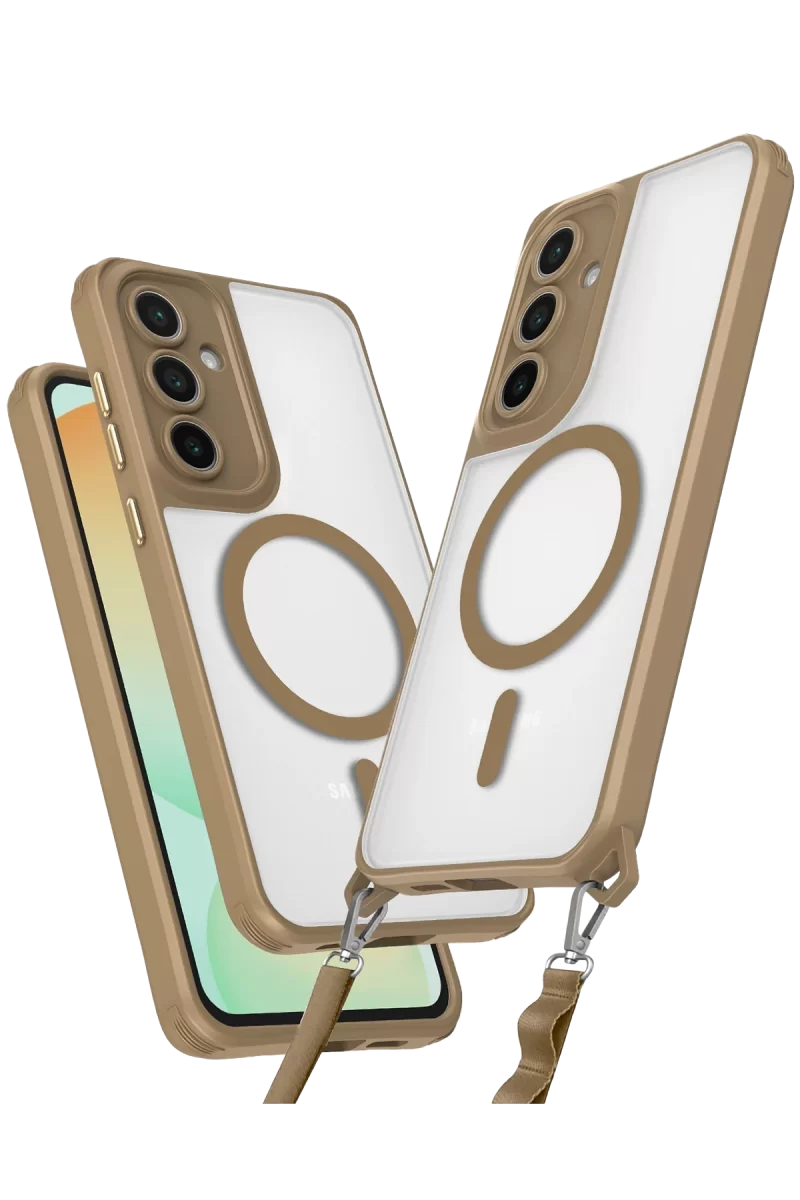 Newface Samsung Galaxy S24 FE Kılıf Enka Magsafe Silikon Kılıf - Desert