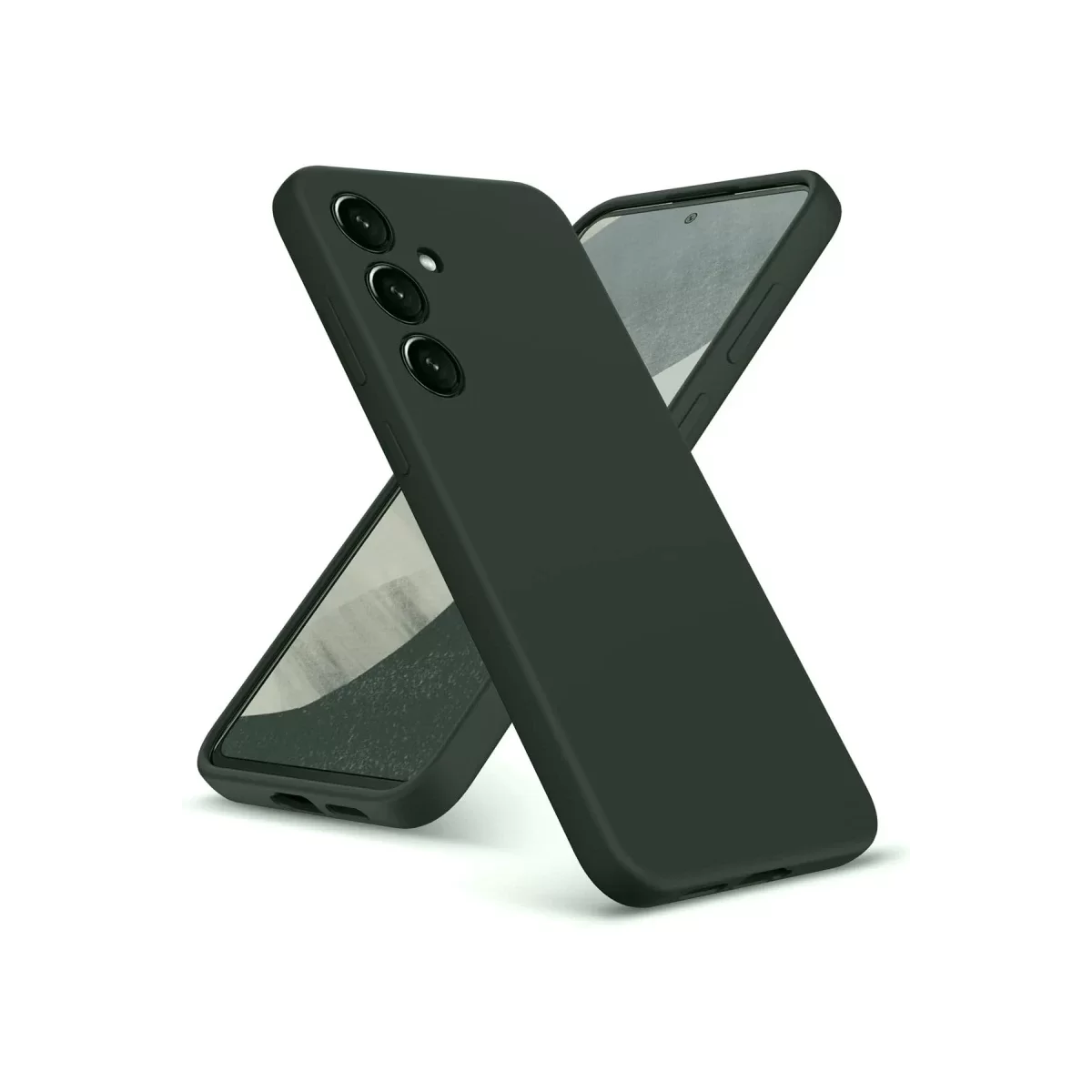 Newface Samsung Galaxy A36 Kılıf Nano içi Kadife Silikon - Koyu Yeşil