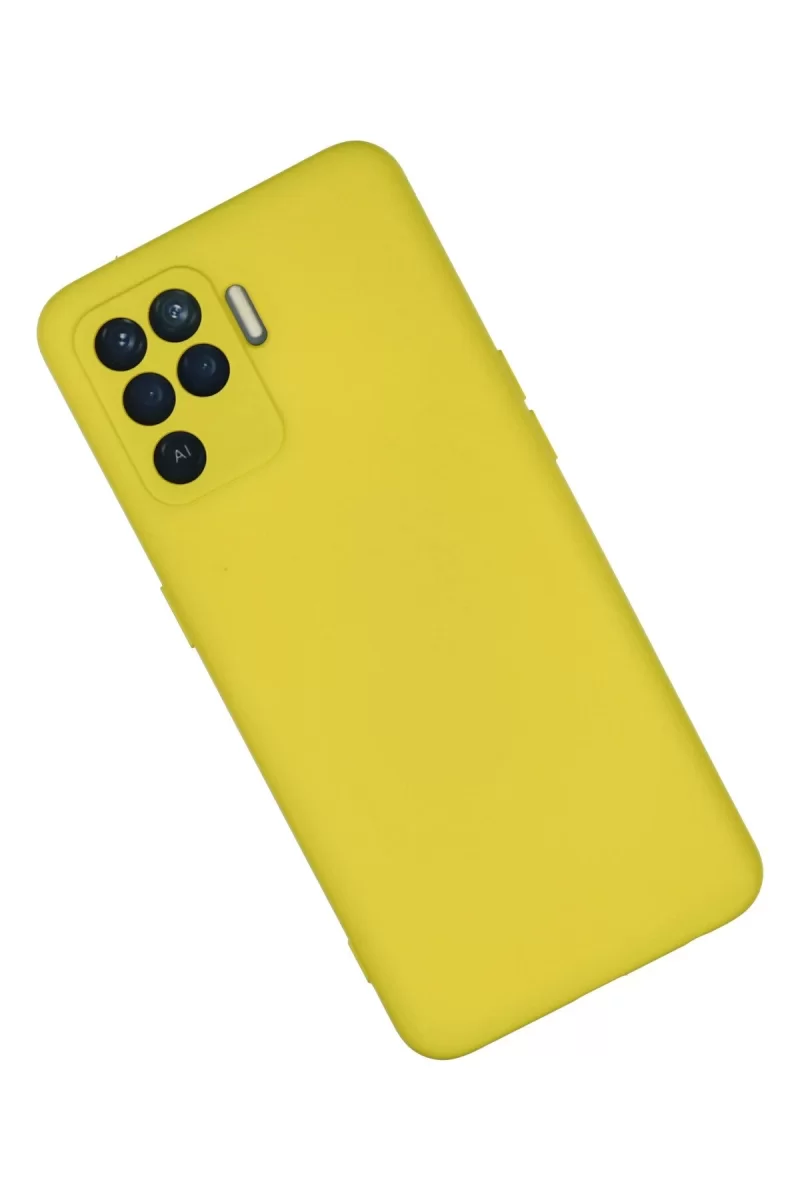 Newface Oppo Reno 5 Lite Kılıf Nano içi Kadife Silikon - Sarı