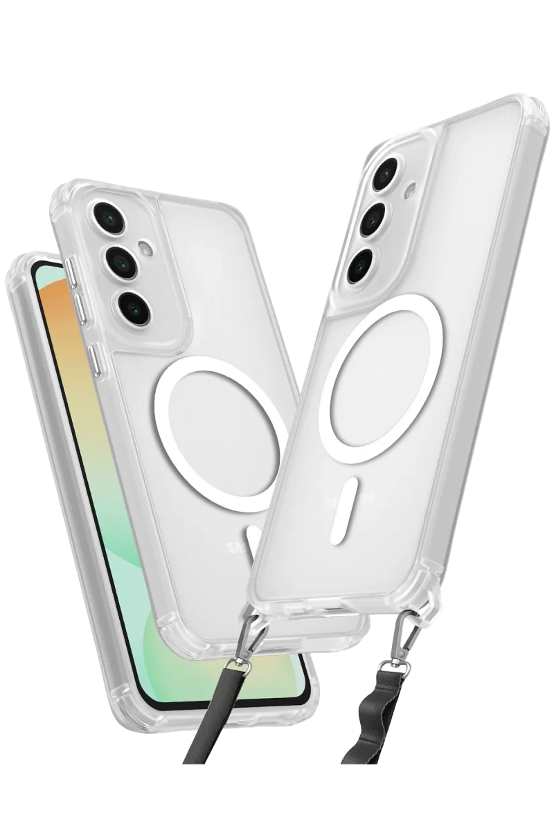 Newface Samsung Galaxy S24 FE Kılıf Enka Magsafe Silikon Kılıf - Şeffaf