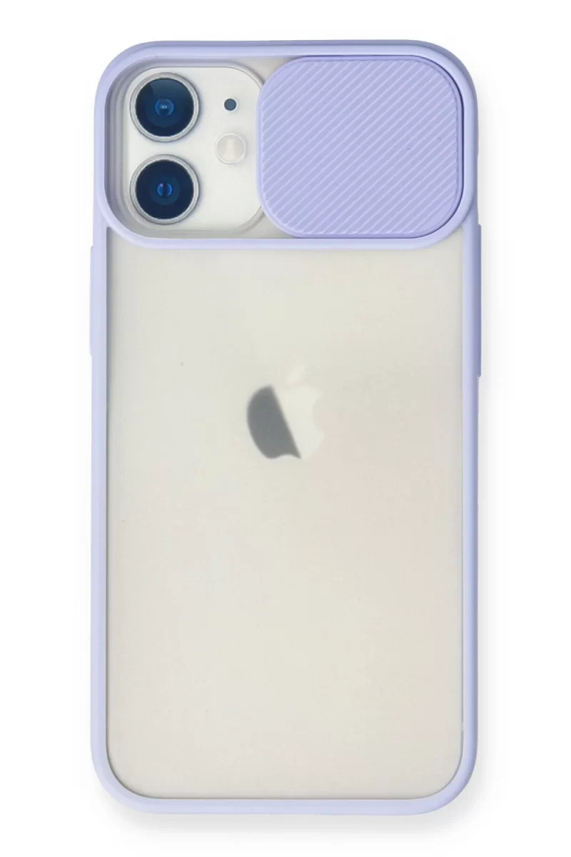 Newface Apple iPhone 11 Kılıf Palm Buzlu Kamera Sürgülü Silikon - Lila