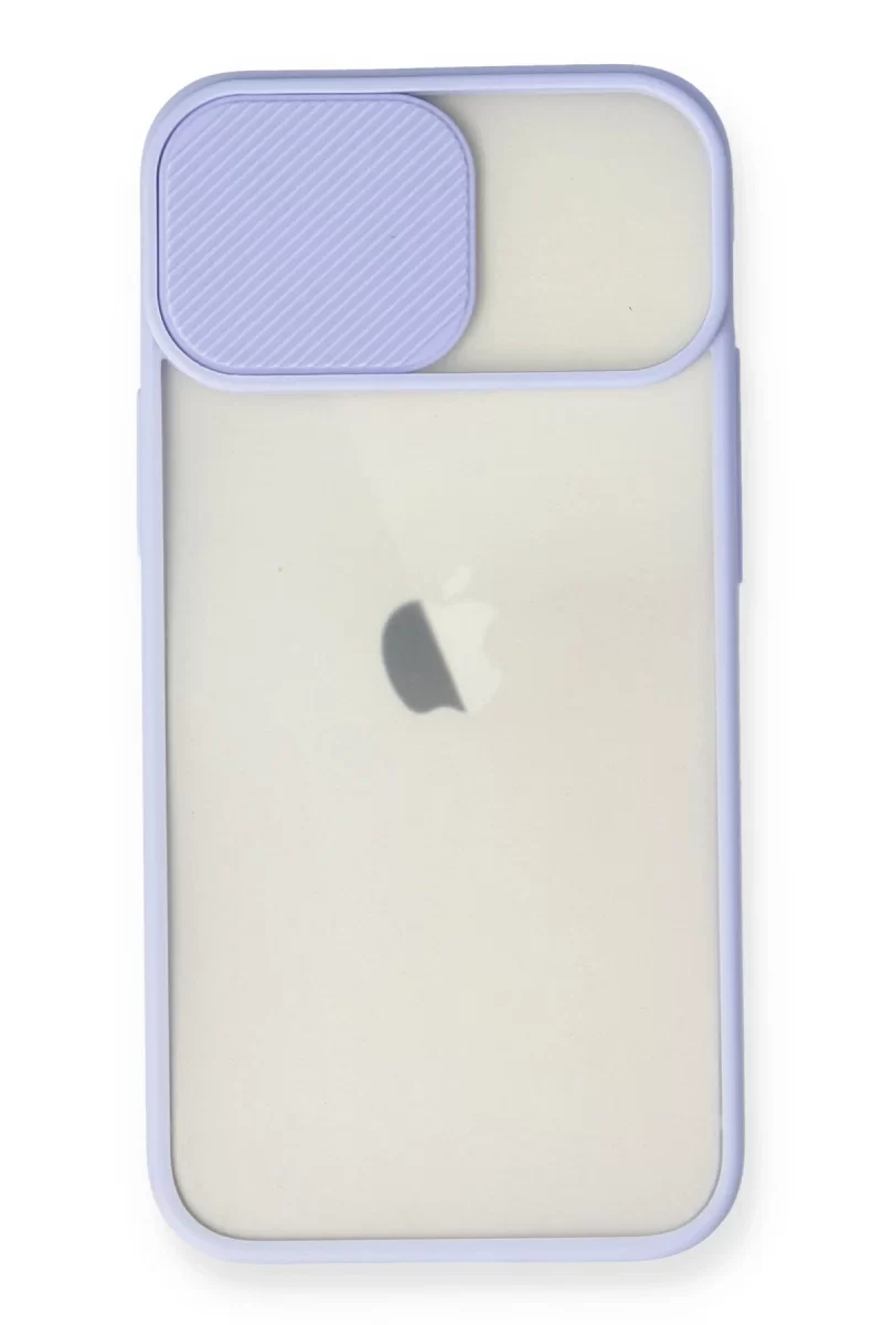 Newface Apple iPhone 11 Kılıf Palm Buzlu Kamera Sürgülü Silikon - Lila