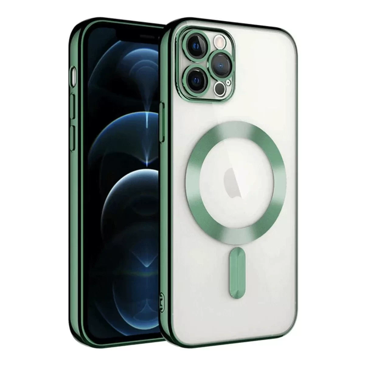 Newface Apple iPhone 14 Pro Max Kılıf Kross Magneticsafe Kapak - Koyu Yeşil