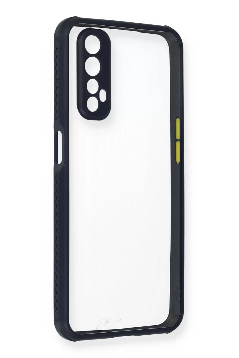 Newface Realme 7 Kılıf Miami Şeffaf Silikon - Lacivert