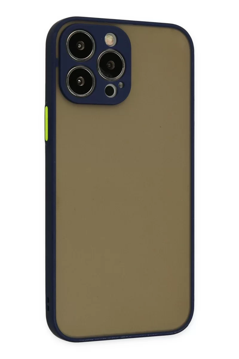 Newface Apple iPhone 15 Pro Kılıf Montreal Silikon Kapak - Lacivert