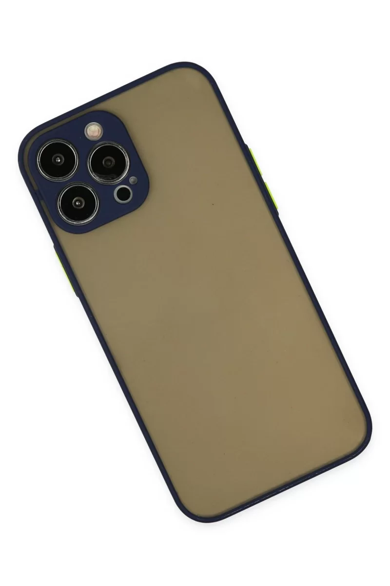 Newface Apple iPhone 15 Pro Kılıf Montreal Silikon Kapak - Lacivert