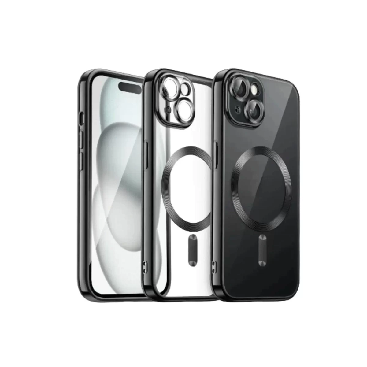 Newface Apple iPhone 15 Kılıf Kross Magneticsafe Kapak - Siyah