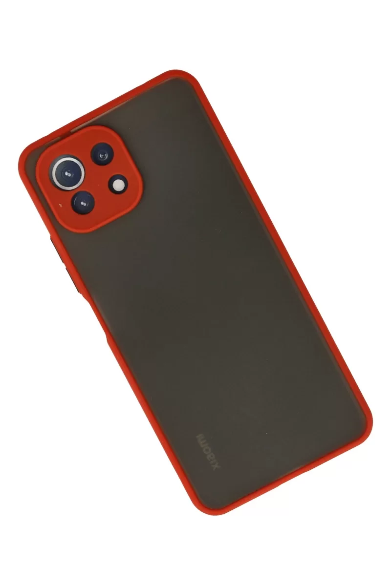Newface Xiaomi Mİ 11 Lite Kılıf Montreal Silikon Kapak - Kırmızı