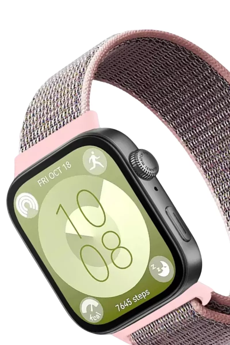 Newface Huawei Fit 4 Hasırlı Cırtcırtlı Kordon - Pembe