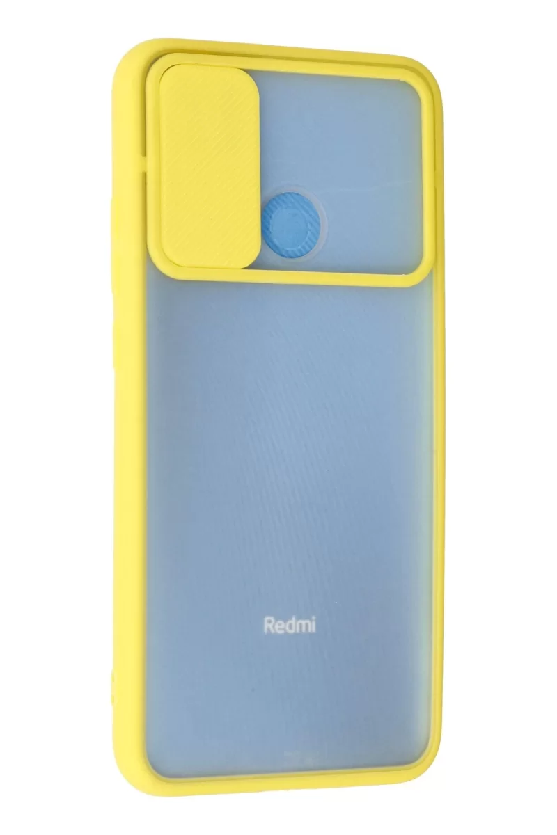 Newface Xiaomi Redmi 9C Kılıf Palm Buzlu Kamera Sürgülü Silikon - Sarı