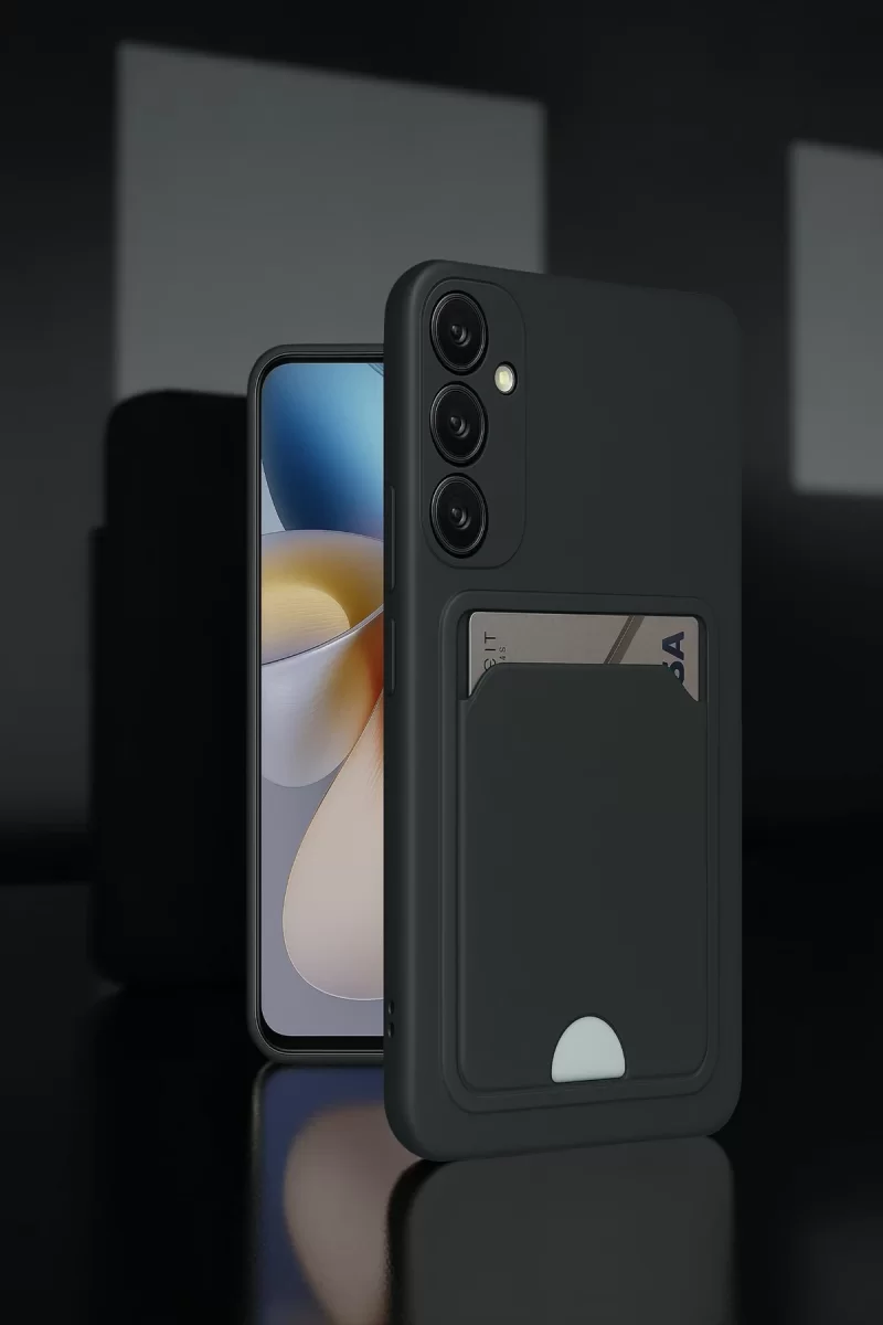 Newface Samsung Galaxy A26 Kılıf Kelvin Kartvizitli Silikon - Koyu Yeşil