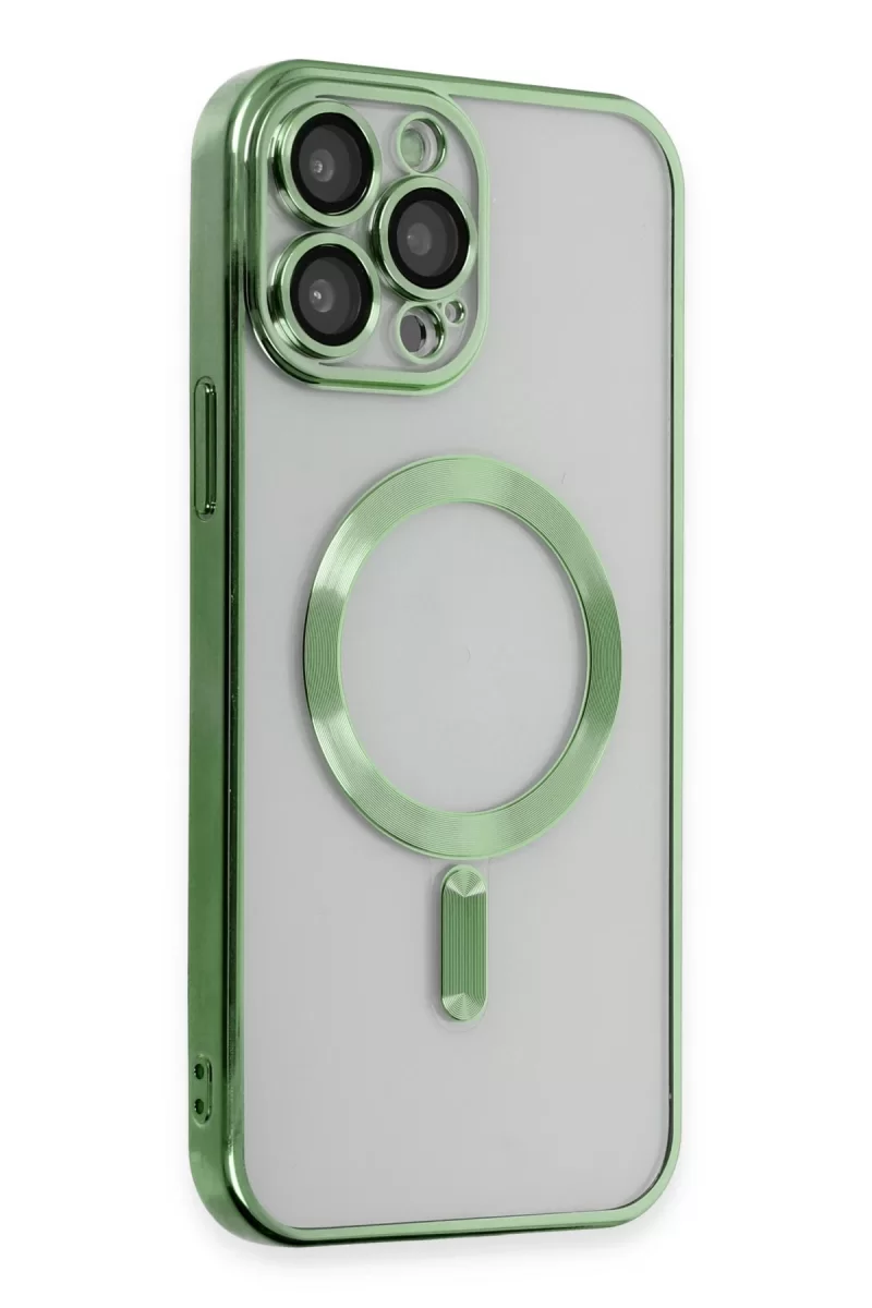 Newface Apple iPhone 15 Pro Kılıf Kross Magneticsafe Kapak - Koyu Yeşil