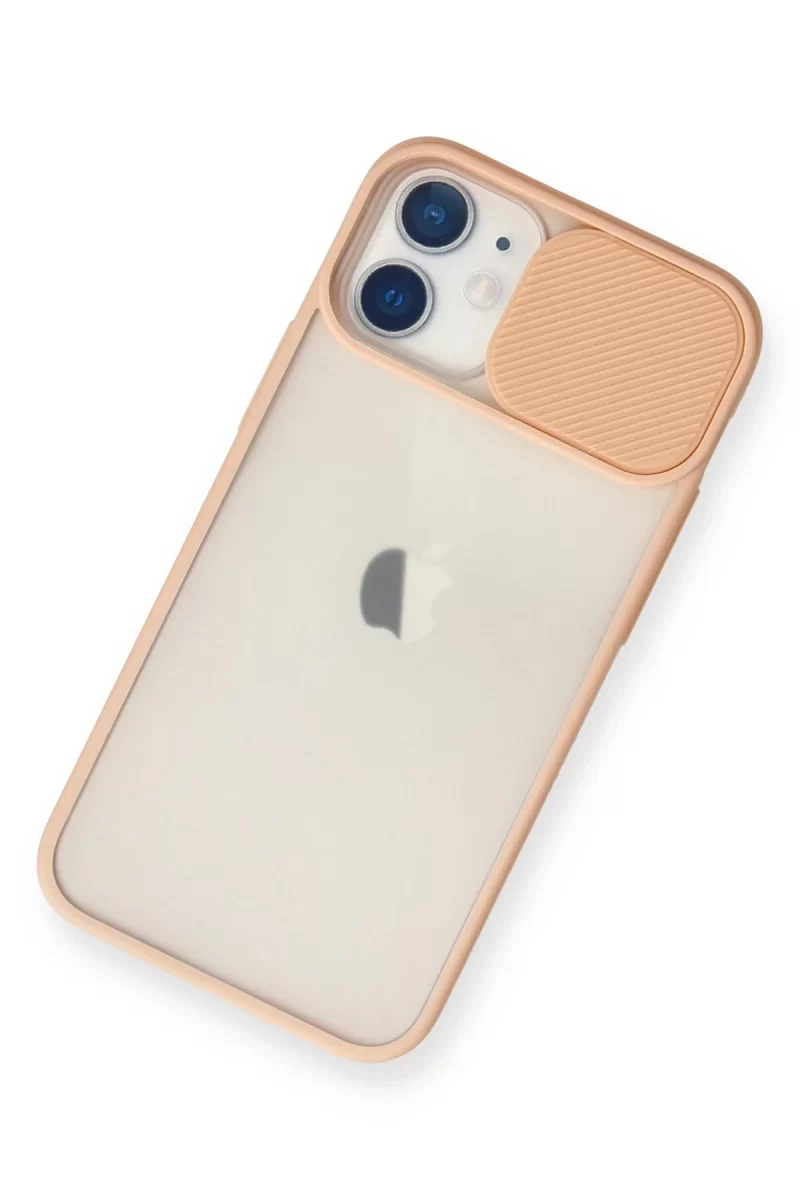 Newface Apple iPhone 11 Kılıf Palm Buzlu Kamera Sürgülü Silikon - Pembe